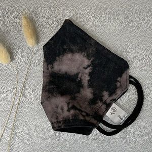 Gray bleach dyed custom 3 layer reversible face mask
